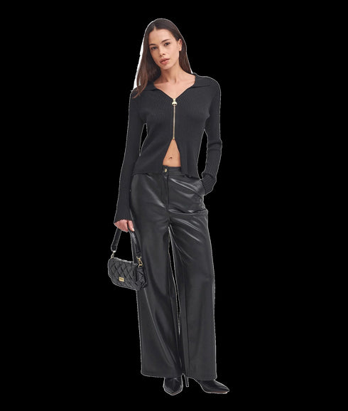 Mondale Zip-Up Cardigan - Black