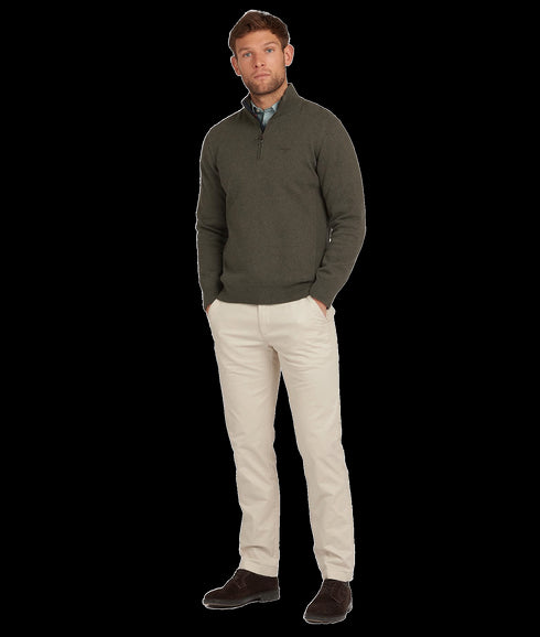 Cotton Half Zip Sweater - Green