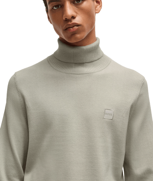 Akiro Rollneck Regular-fit Sweater in Cotton and Cashmere - Beige