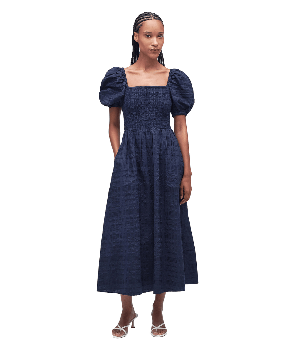 barbour macy midi dress Macy Checked Cotton Midi Dress
