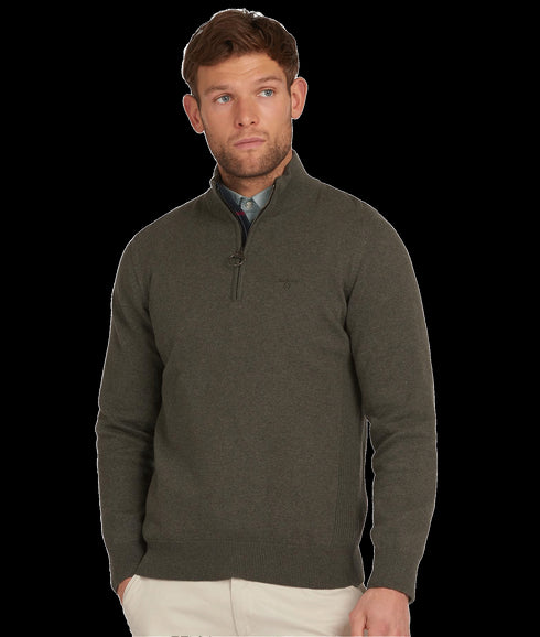 Cotton Half Zip Sweater - Green
