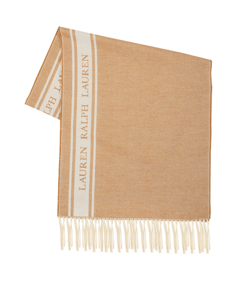 Two-tone Logo Jacquard Scarf - Beige