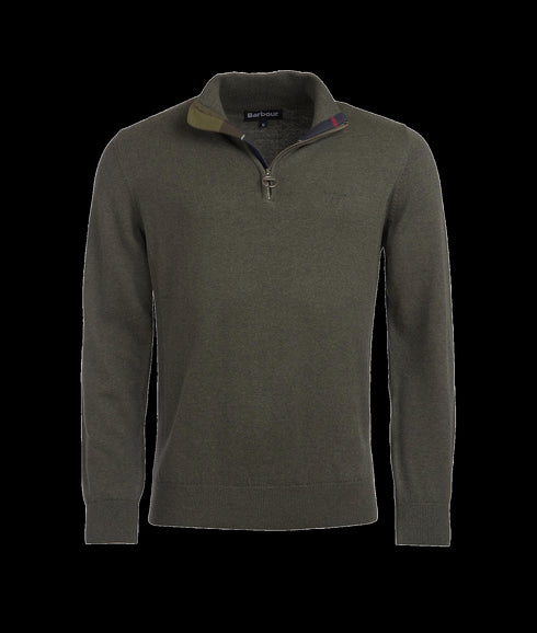 Cotton Half Zip Sweater - Green