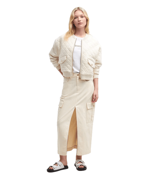 Alicia Quilted Bomber Jacket - Cream