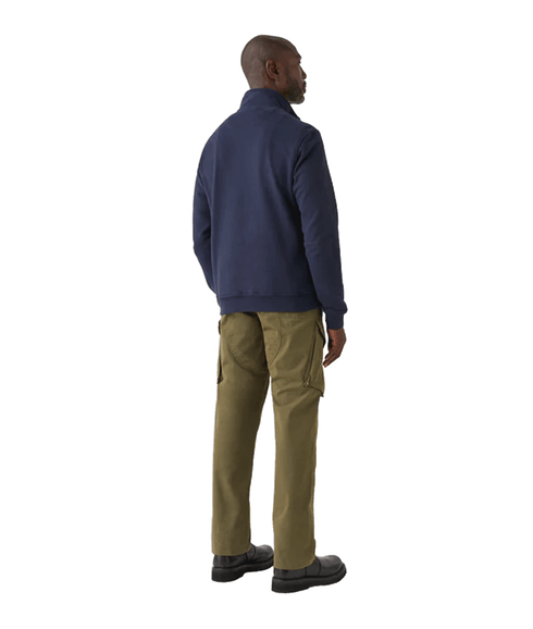 Cotton Fleece Quarter Zip Sweatshirt - Navy