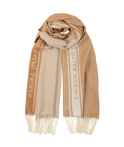 Two-tone Logo Jacquard Scarf - Beige