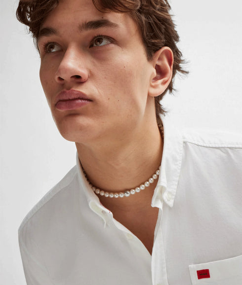 Evito Button-down Slim-fit Shirt - White