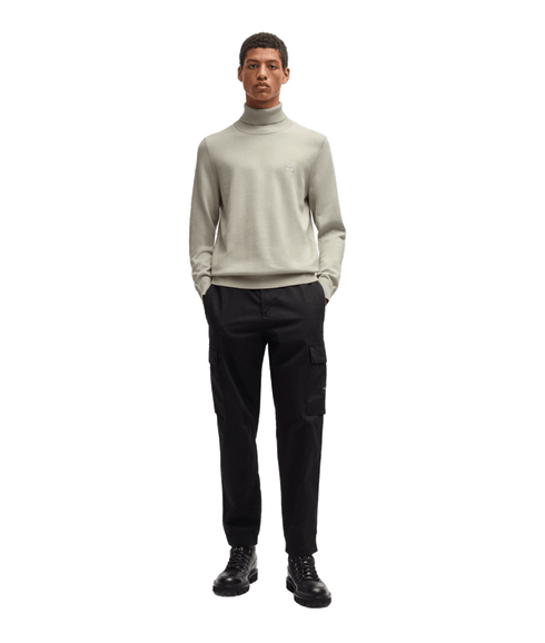 Akiro Rollneck Regular-fit Sweater in Cotton and Cashmere - Beige