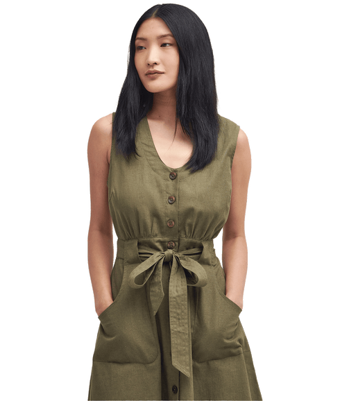 Rutherglen Sleeveless Midi Dress - Green