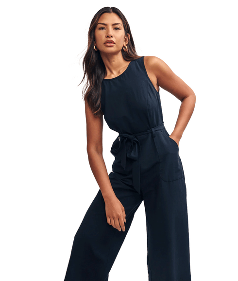 Linen-blend Adeline Jumpsuit - Black