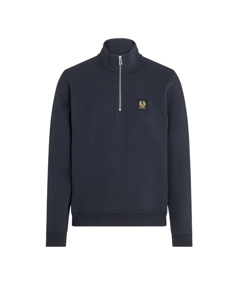Cotton Fleece Quarter Zip Sweatshirt - Navy