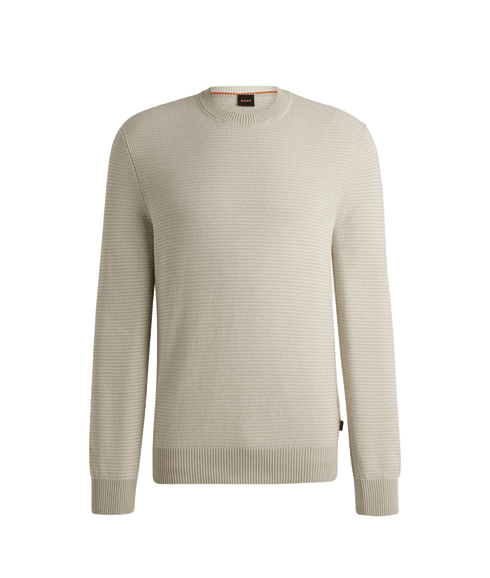 Amercury Regular-fit Sweater in a Two-tone Cotton Blend - Beige