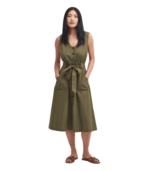 Rutherglen Sleeveless Midi Dress - Green