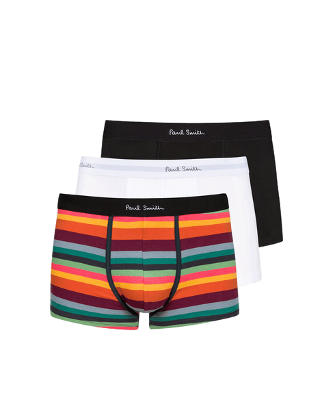 'Signature Stripe' and Plain Boxer Briefs Three Pack - Multi
