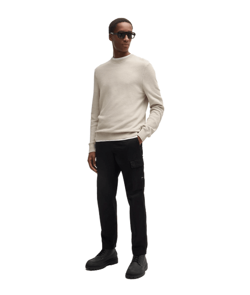 Amercury Regular-fit Sweater in a Two-tone Cotton Blend - Beige
