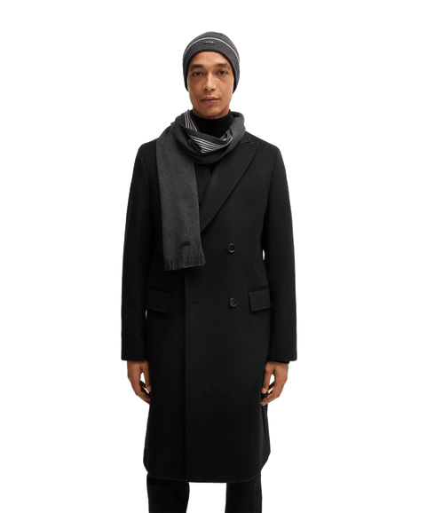 Enzo Raschel-knit Scarf and Hat Set - Grey