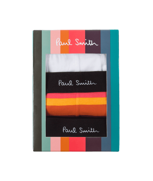 'Signature Stripe' and Plain Boxer Briefs Three Pack - Multi
