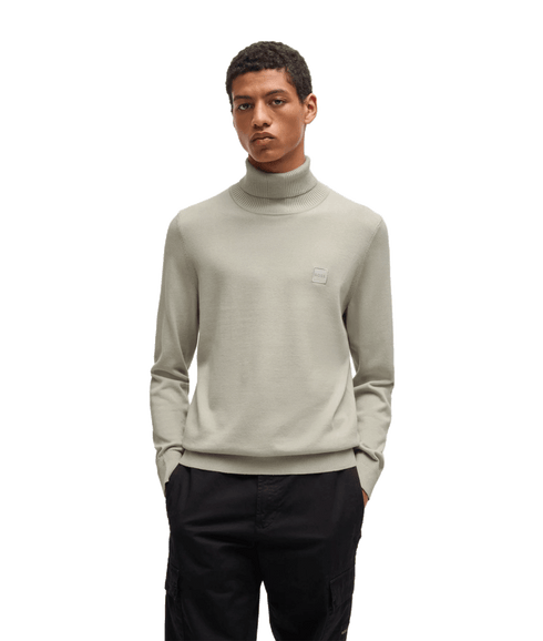 Akiro Rollneck Regular-fit Sweater in Cotton and Cashmere - Beige