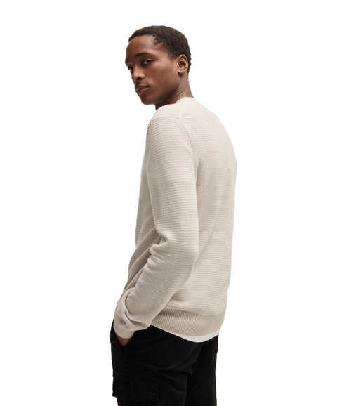 Amercury Regular-fit Sweater in a Two-tone Cotton Blend - Beige