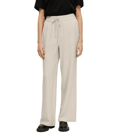 High-waisted Trousers - Cream