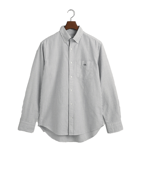 Regular Fit Banker Stripe Oxford Shirt - Persian Blue