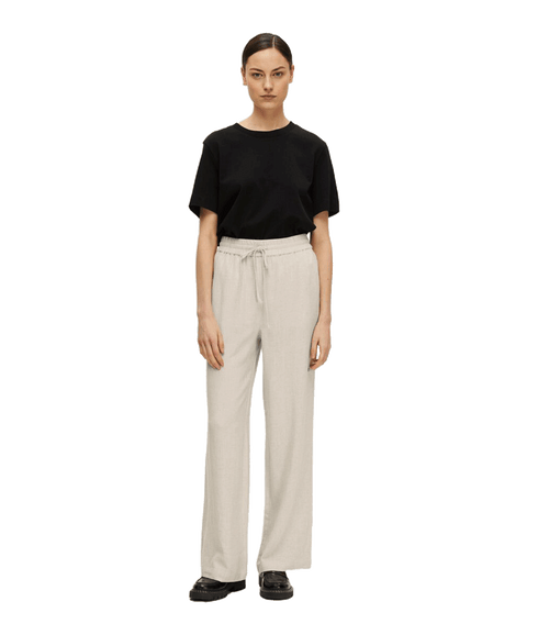 High-waisted Trousers - Cream