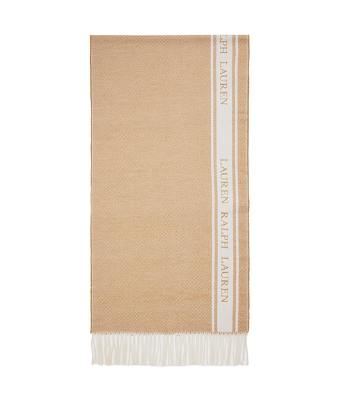Two-tone Logo Jacquard Scarf - Beige