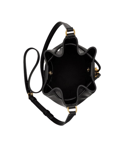 Leather Medium Andie Drawstring Bag - Black