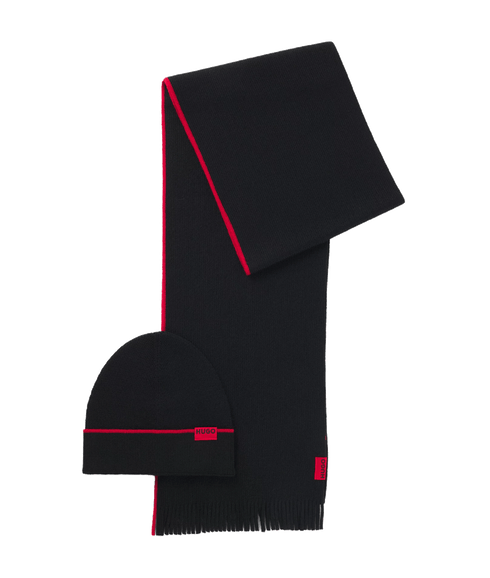 Zaschel Hat and Scarf Set - Black
