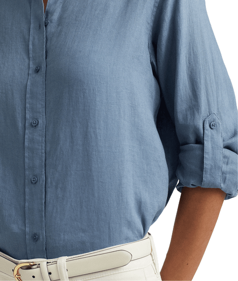 Relaxed Fit Linen Shirt - Blue