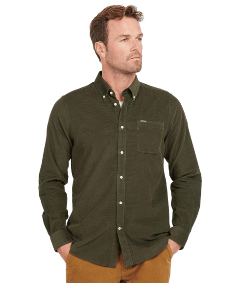 Ramsey Tailored Cord Shirt - Forest
