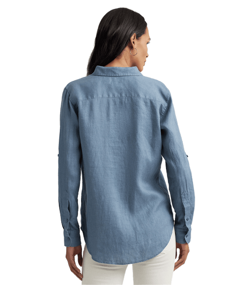 Relaxed Fit Linen Shirt - Blue