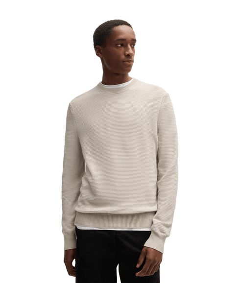 Amercury Regular-fit Sweater in a Two-tone Cotton Blend - Beige