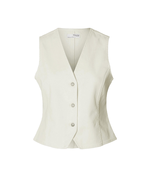 Denim Waistcoat - Cream