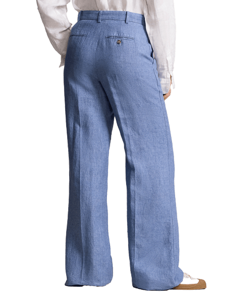 Linen Wide-leg Pant - Blue