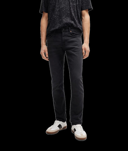 Slim-fit Jeans in Black Super-stretch Denim - Black