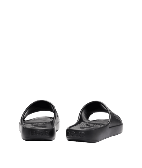 Lightweight Eva Slides With Logo Strap - Black