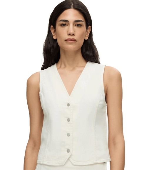 Denim Waistcoat - Cream