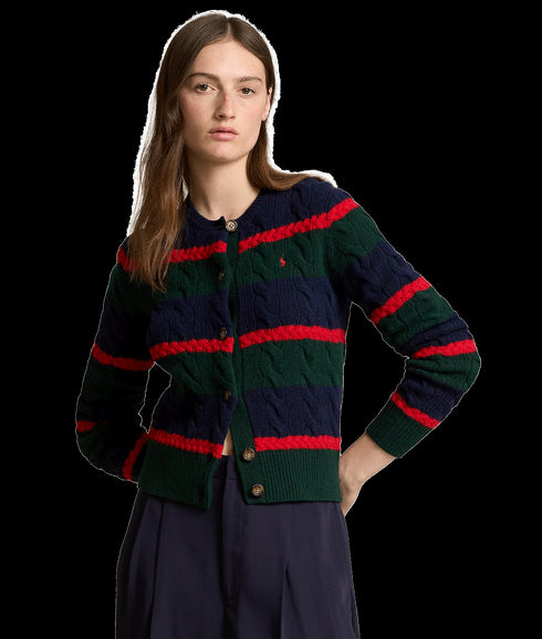 Cable-knit Wool-cashmere Cardigan - Multi