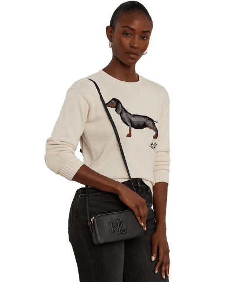 Leather Medium Witley Crossbody Wallet - Black