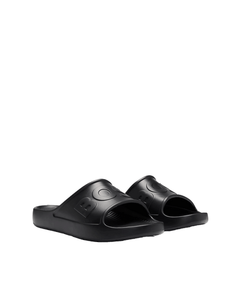 Lightweight Eva Slides With Logo Strap - Black
