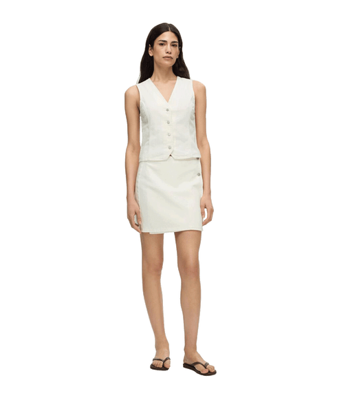 Denim Waistcoat - Cream