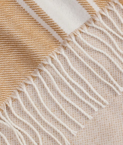 Two-tone Logo Jacquard Scarf - Beige