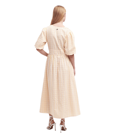 Belmont Seersucker Check Maxi Dress - Cream