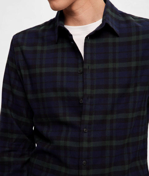 Flannel Overshirt - Navy