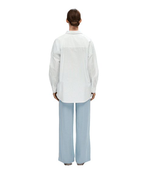 Striped Cotton Shirt - White
