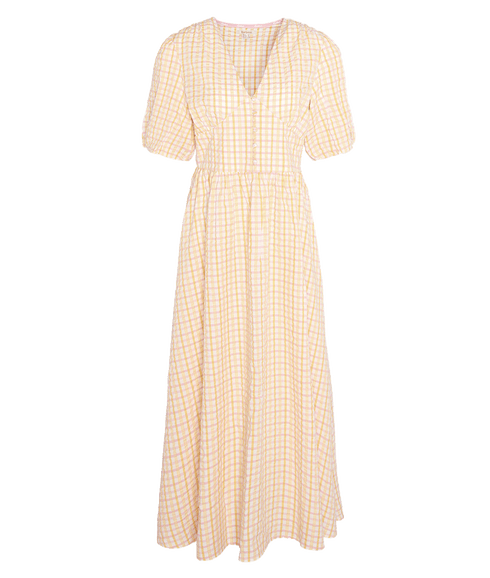 Belmont Seersucker Check Maxi Dress - Cream
