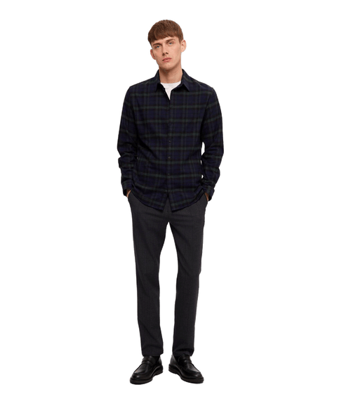 Flannel Overshirt - Navy
