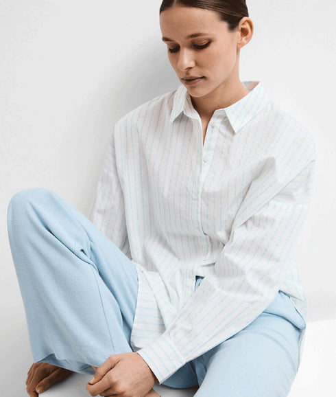 Striped Cotton Shirt - White