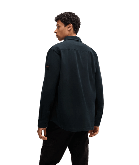 Lerato Oversized-fit Overshirt in Cotton Piqué With Point Collar - Navy